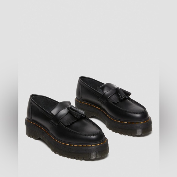 Dr. Martens Adrian Bex Tassel‎ Loafers Women Size 10 Chunky Sole Black Leath